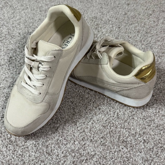 J.Crew Women’s Beige & Gold Retro Sneakers – Size 7 - Picture 1 of 8